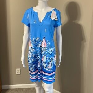 NWT Lilly Pulitzer UPF 50+ Sophieletta A Little Nautical Engineered Dress Medium